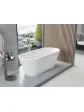 Free-standing rectangular acrylic bathtub, TRENTO model, white 160x75x57 cm - 4